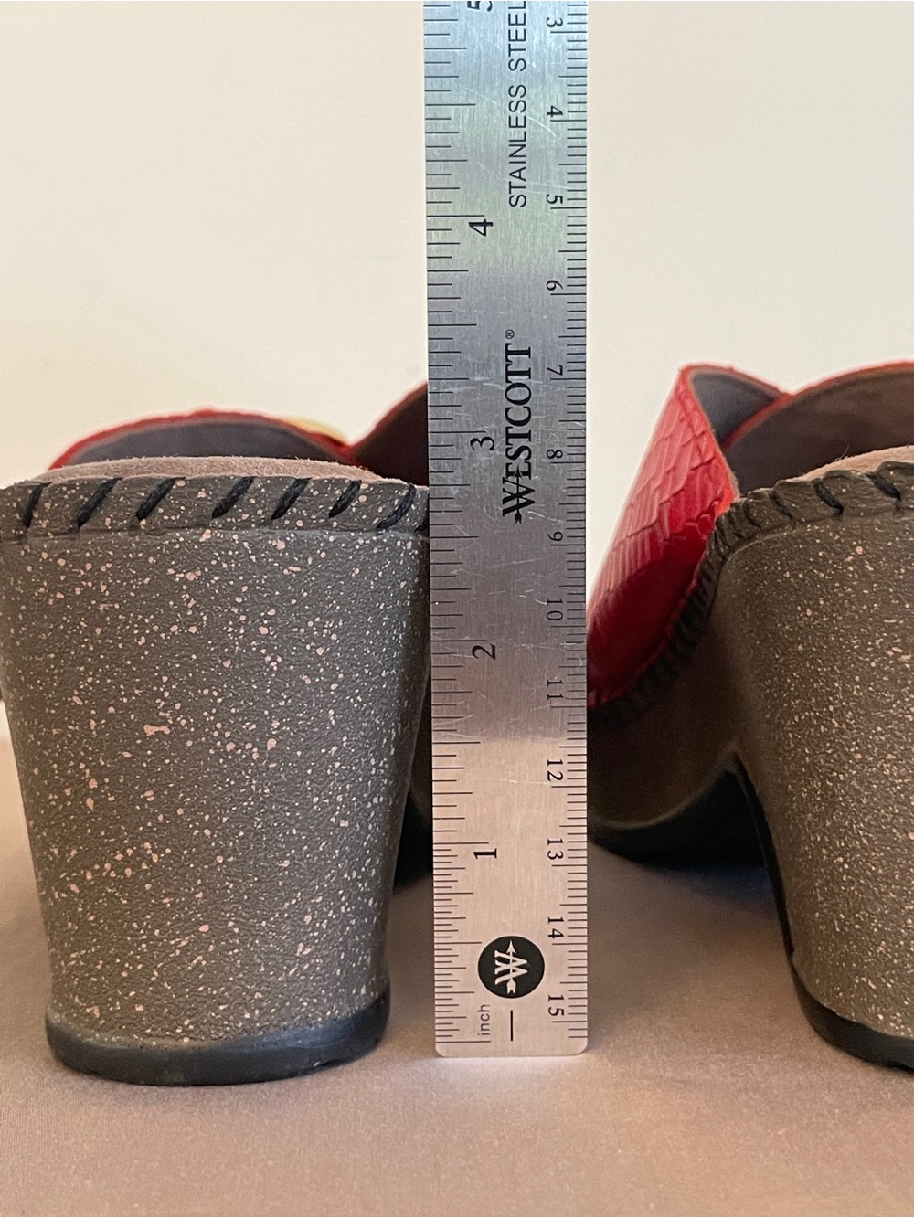 Spring Step Red Leather Slide with Gold Buckle - Picture 3 of 9